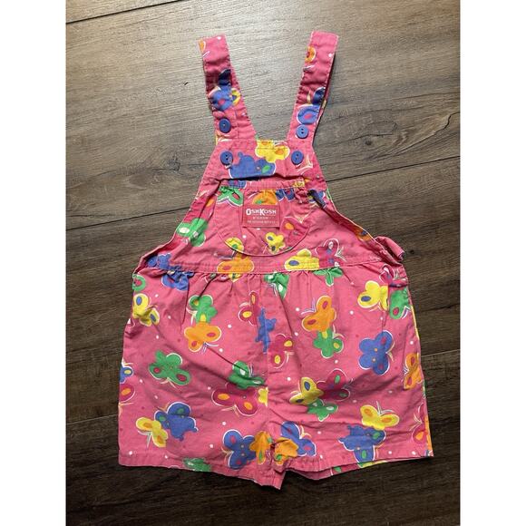 Vintage Oshkosh B' Gosh Butterflies Shortalls (Girls size 4) - Picture 1 of 4